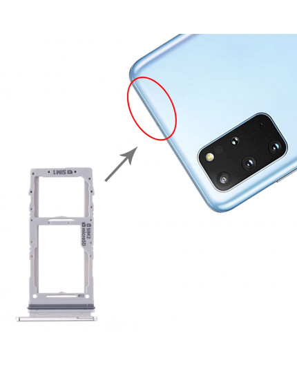 Tiroir double Sim/SD Samsung Galaxy S20 (G980F) et S20 Plus (G985F) - Blanc