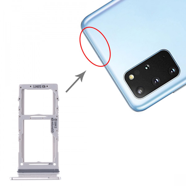 Tiroir double Sim/SD Samsung Galaxy S20 (G980F) et S20 Plus (G985F) - Blanc