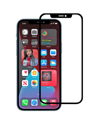 Film en Verre Trempé Intégral iPhone 12 Pro Max - Contour Noir
