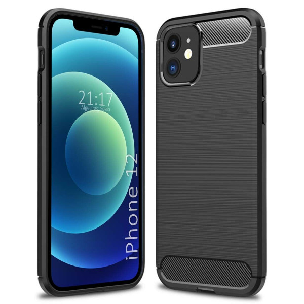 Coque en Fibre de Carbone iPhone 12 et 12 Pro - Noir