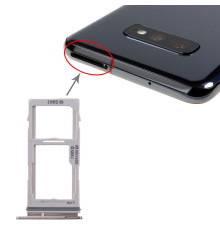 Tiroir double Sim/SD Samsung Galaxy S10 (G973F)/S10+ (G975F) - Noir Prisme
