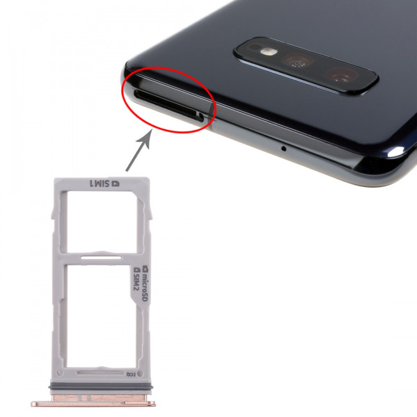 Tiroir double Sim/SD Samsung Galaxy S10 (G973F)/S10+ (G975F) -  OR Rose