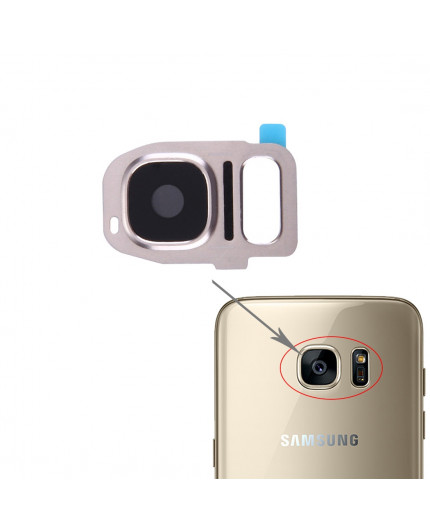 Lentille caméra arrière avec contour Samsung Galaxy S7 (G930F) - Rose