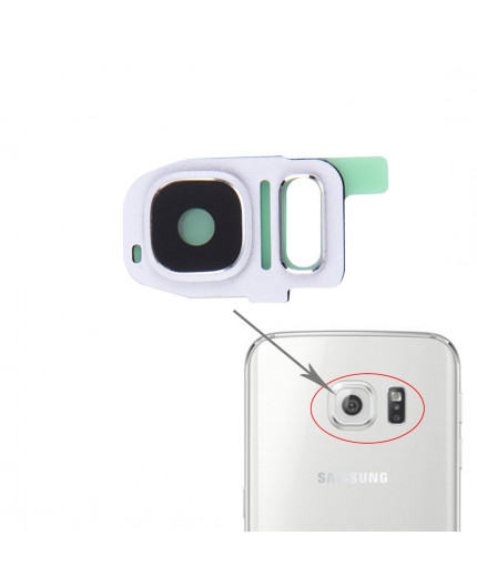 Lentille caméra arrière avec contour Samsung Galaxy S7 (G930F) - Blanc