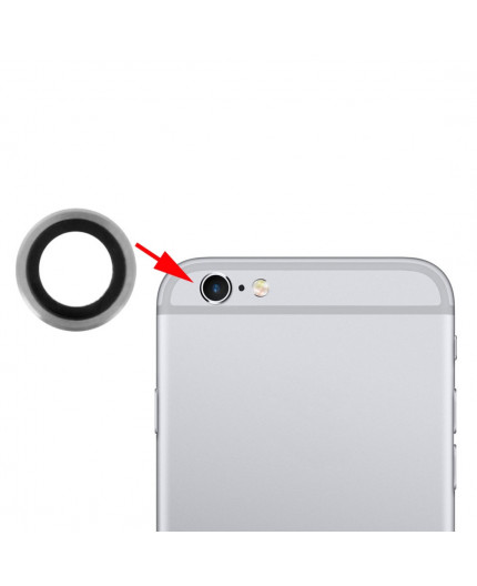 Lentille caméra arrière avec contour iPhone 6/6S - Argent