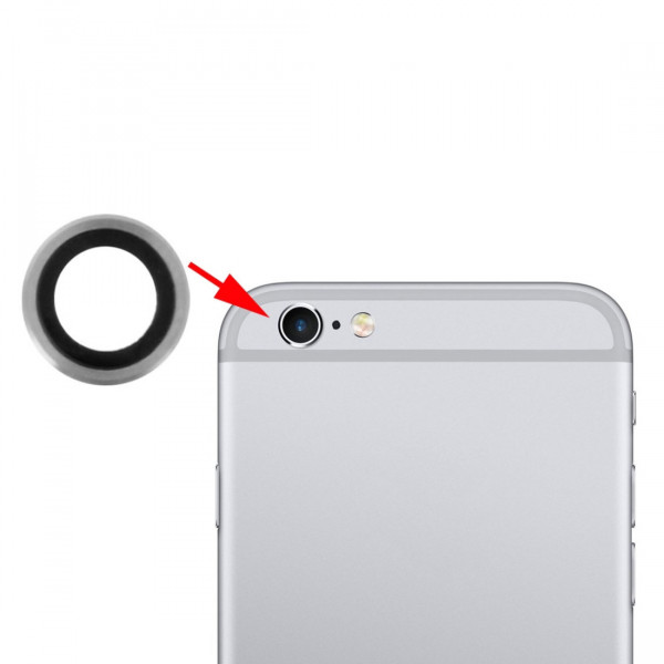 Lentille caméra arrière avec contour iPhone 6/6S - Argent