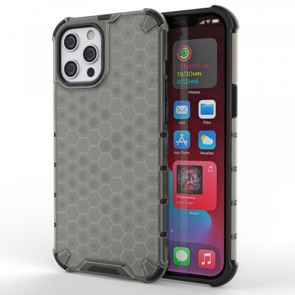 Coque Antichoc Modèle Nid d'Abeille iPhone 13 Pro - Gris Anthracite