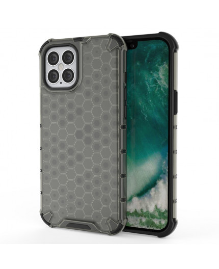 Coque Antichoc Modèle Nid d'Abeille iPhone 12 Pro Max - Gris Anthracite