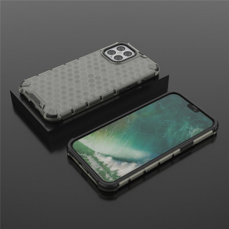 Coque Antichoc Modèle Nid d'Abeille iPhone 12 Pro Max - Gris Anthracite