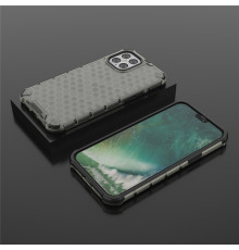 Coque Antichoc Modèle Nid d'Abeille iPhone 12 et 12 Pro - Gris Anthracite