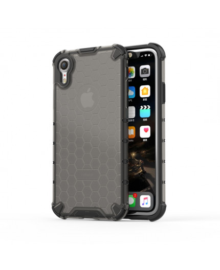 Coque Antichoc Modèle Nid d'Abeille iPhone XR - Gris Anthracite