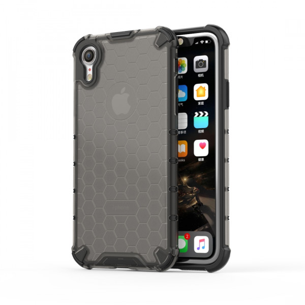 Coque Antichoc Modèle Nid d'Abeille iPhone XR - Gris Anthracite