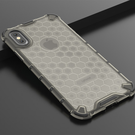 Coque Antichoc Modèle Nid d'Abeille iPhone X et XS - Gris Anthracite