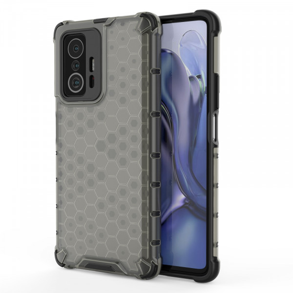 Coque Antichoc Modèle Nid d'Abeille Xiaomi 11T et 11T Pro - Gris Anthracite