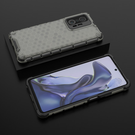 Coque Antichoc Modèle Nid d'Abeille Xiaomi 11T et 11T Pro - Gris Anthracite