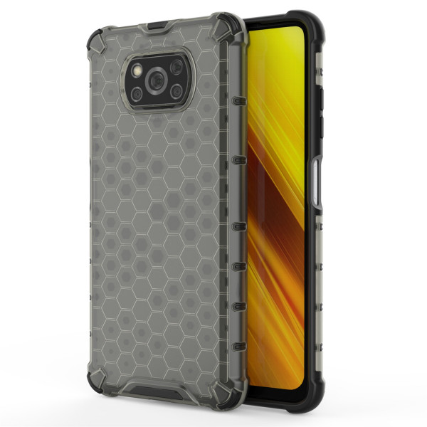 Coque Antichoc Modèle Nid d'Abeille Xiaomi Poco X3,Poco X3 Pro et Poco X3 NFC - Gris Anthracite