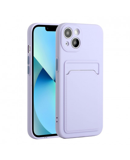 Coque Silicone avec Porte carte iPhone 13 - Violet