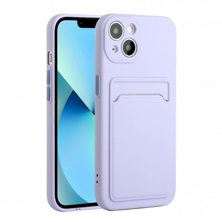Coque Silicone avec Porte carte iPhone 13 - Violet