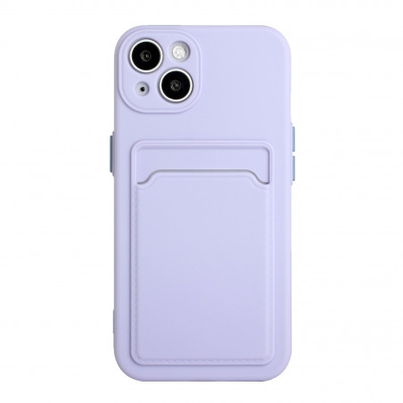 Coque Silicone avec Porte carte iPhone 13 - Violet