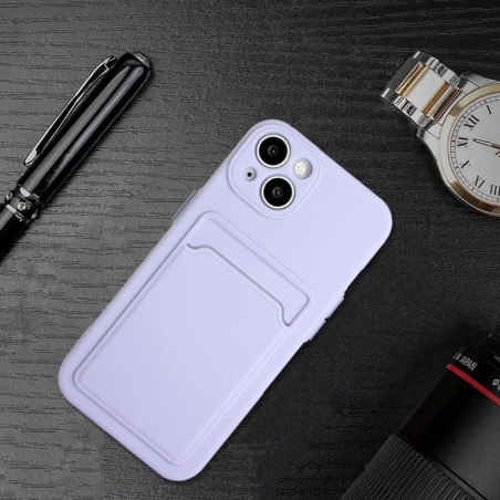 Coque Silicone avec Porte carte iPhone 13 Mini - Violet