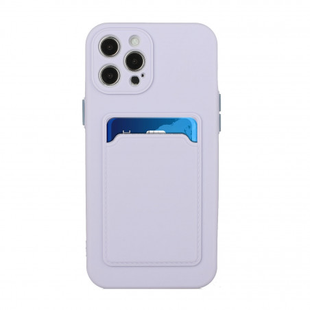 Coque Silicone avec Porte carte iPhone 12 Pro Max - Violet