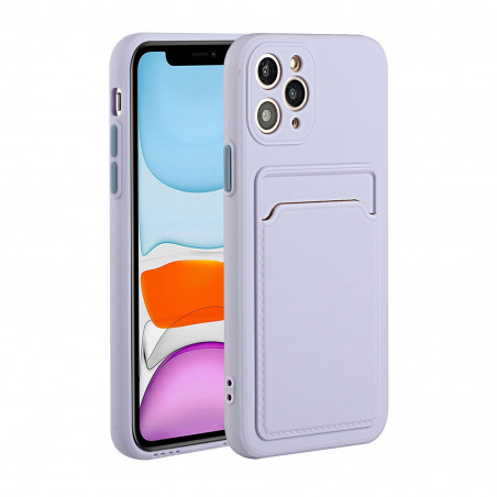 Coque Silicone avec Porte carte iPhone 11 Pro Max - Violet