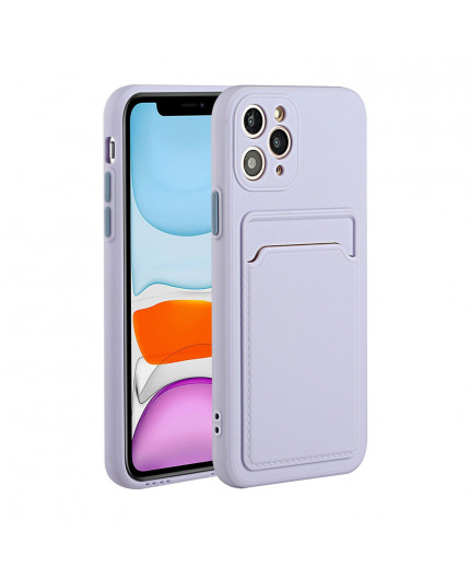 Coque Silicone avec Porte carte iPhone 11 Pro - Violet