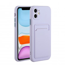 Coque Silicone avec Porte carte iPhone 11 - Violet