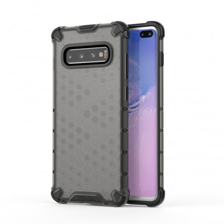 Coque Antichoc Modèle Nid d'Abeille Samsung Galaxy S10 Plus (G975F) - Gris Anthracite