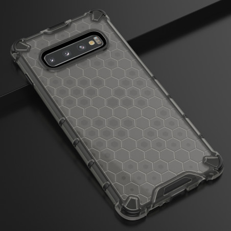 Coque Antichoc Modèle Nid d'Abeille Samsung Galaxy S10 Plus (G975F) - Gris Anthracite