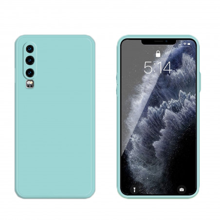 Coque Silicone avec Protection optique Huawei P30 - Bleu Méditerranée