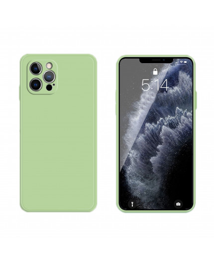 Coque Silicone avec Protection optique iPhone 12 Pro - Vert Matcha