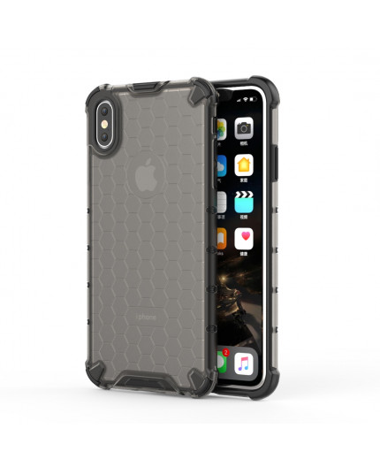 Coque Antichoc Modèle Nid d'Abeille iPhone XS Max - Gris Anthracite
