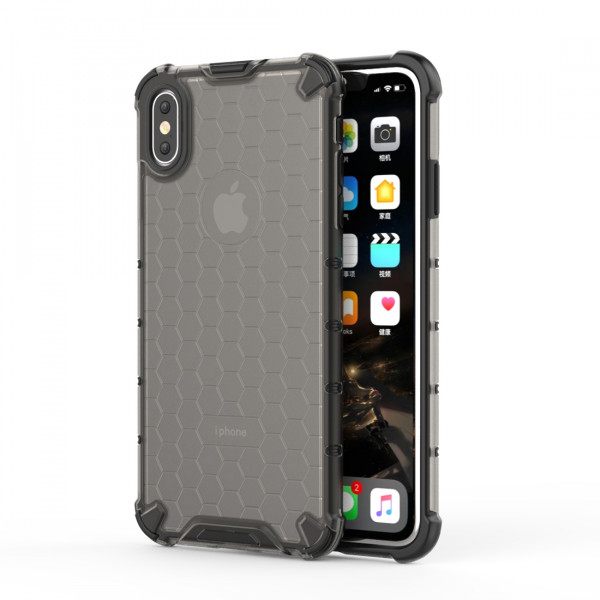 Coque Antichoc Modèle Nid d'Abeille iPhone XS Max - Gris Anthracite