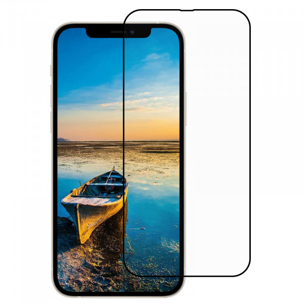 Film en Verre Trempé Intégral iPhone 13,13 Pro,14 et16e - Contour Noir