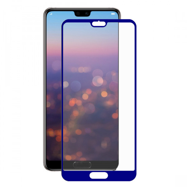 Film en Verre Trempé Intégral Huawei P20 - Contour Bleu