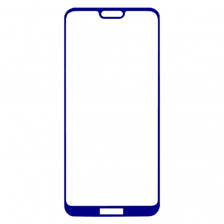 Film en Verre Trempé Intégral Huawei P20 Lite et Nova 3e - Contour Bleu