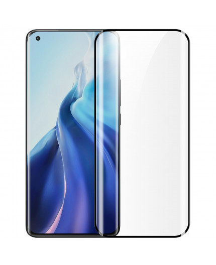 Film en Verre Trempé Intégral Xiaomi Mi 11,Mi 11 Pro et Mi 11 Ultra - Contour Noir