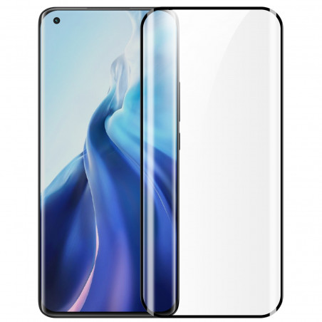 Film en Verre Trempé Intégral Xiaomi Mi 11,Mi 11 Pro et Mi 11 Ultra - Contour Noir