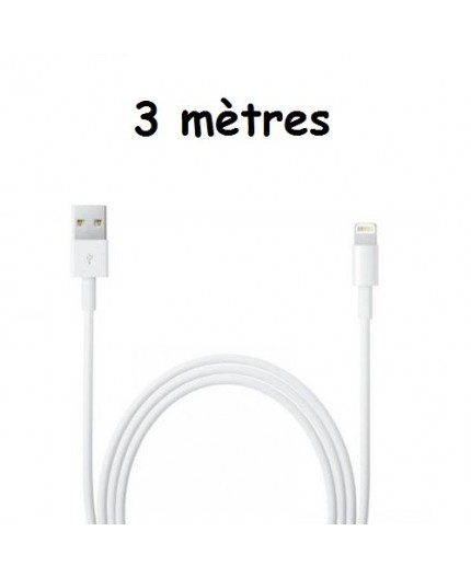 Câble Lightning de Chargement et Synchronisation iPhone/iPad/iPod - Blanc (3 M)