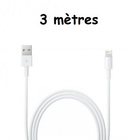 Câble Lightning de Chargement et Synchronisation iPhone/iPad/iPod - Blanc (3 M)