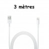 Câble Lightning de Chargement et Synchronisation iPhone/iPad/iPod - Blanc (3 M)