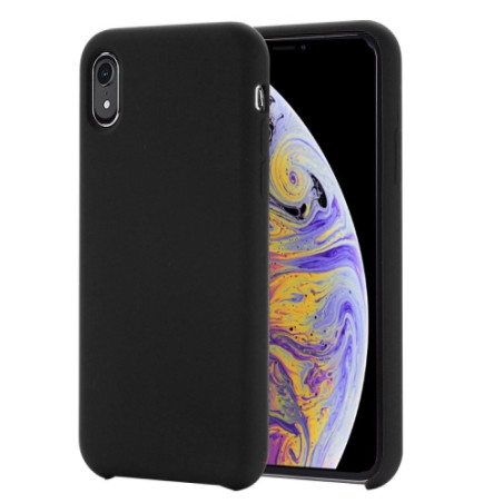 Coque Silicone Gomme intérieur façon velours iPhone XR - Noir