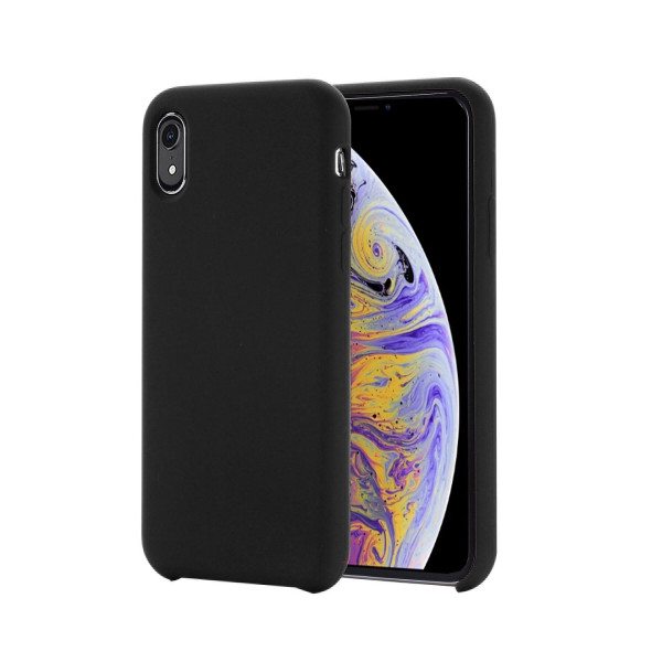Coque Silicone Gomme intérieur façon velours iPhone XR - Noir