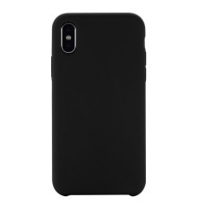 Coque Silicone Gomme intérieur façon velours iPhone XR - Noir