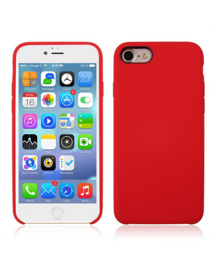Coque Silicone Gomme intérieur façon velours iPhone 7,8 et SE (2020,2022) - Rouge