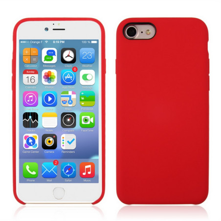 Coque Silicone Gomme intérieur façon velours iPhone 7,8 et SE (2020,2022) - Rouge