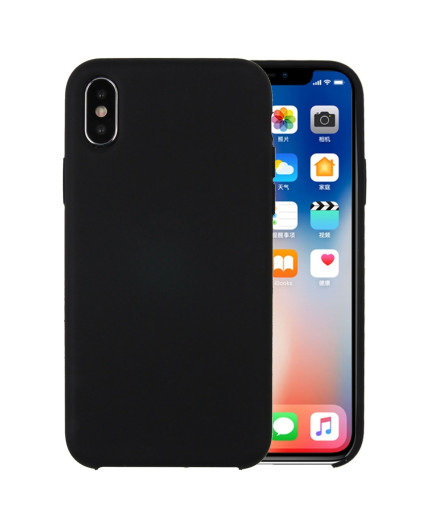Coque Silicone Gomme intérieur façon velours iPhone X et XS - Noir