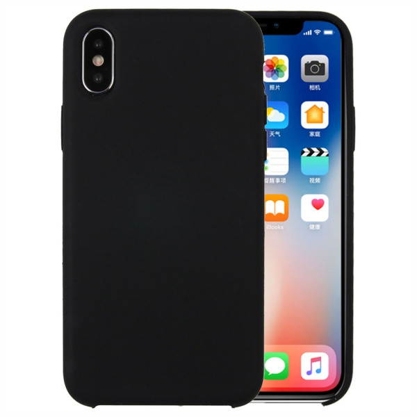 Coque Silicone Gomme intérieur façon velours iPhone X et XS - Noir
