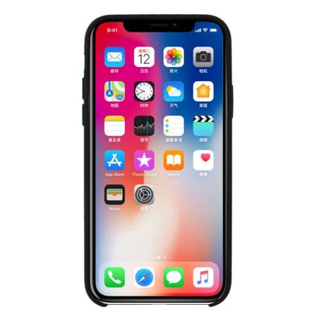 Coque Silicone Gomme intérieur façon velours iPhone X et XS - Noir